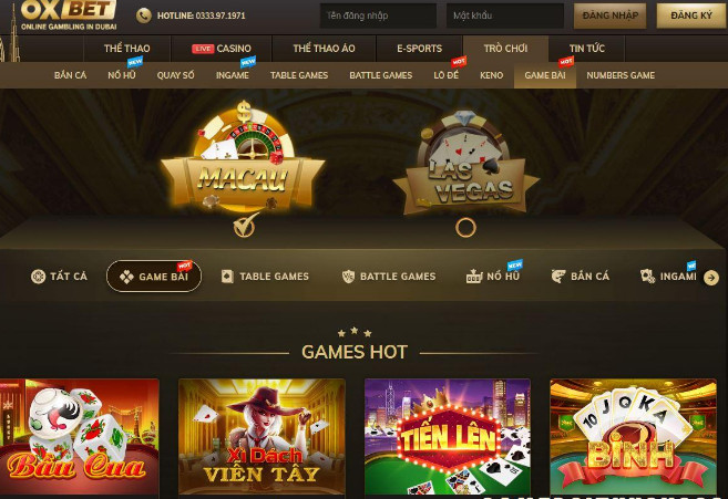 Oxbet cổng game online số 1 Việt Nam